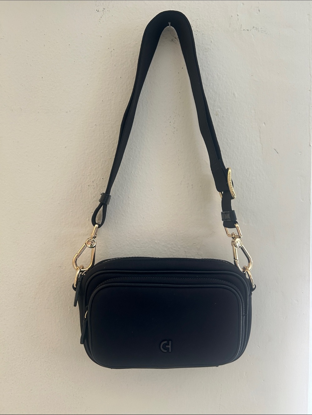 Cole Haan Black Crossbody Bag an shoulder Bag with Gold Hardware